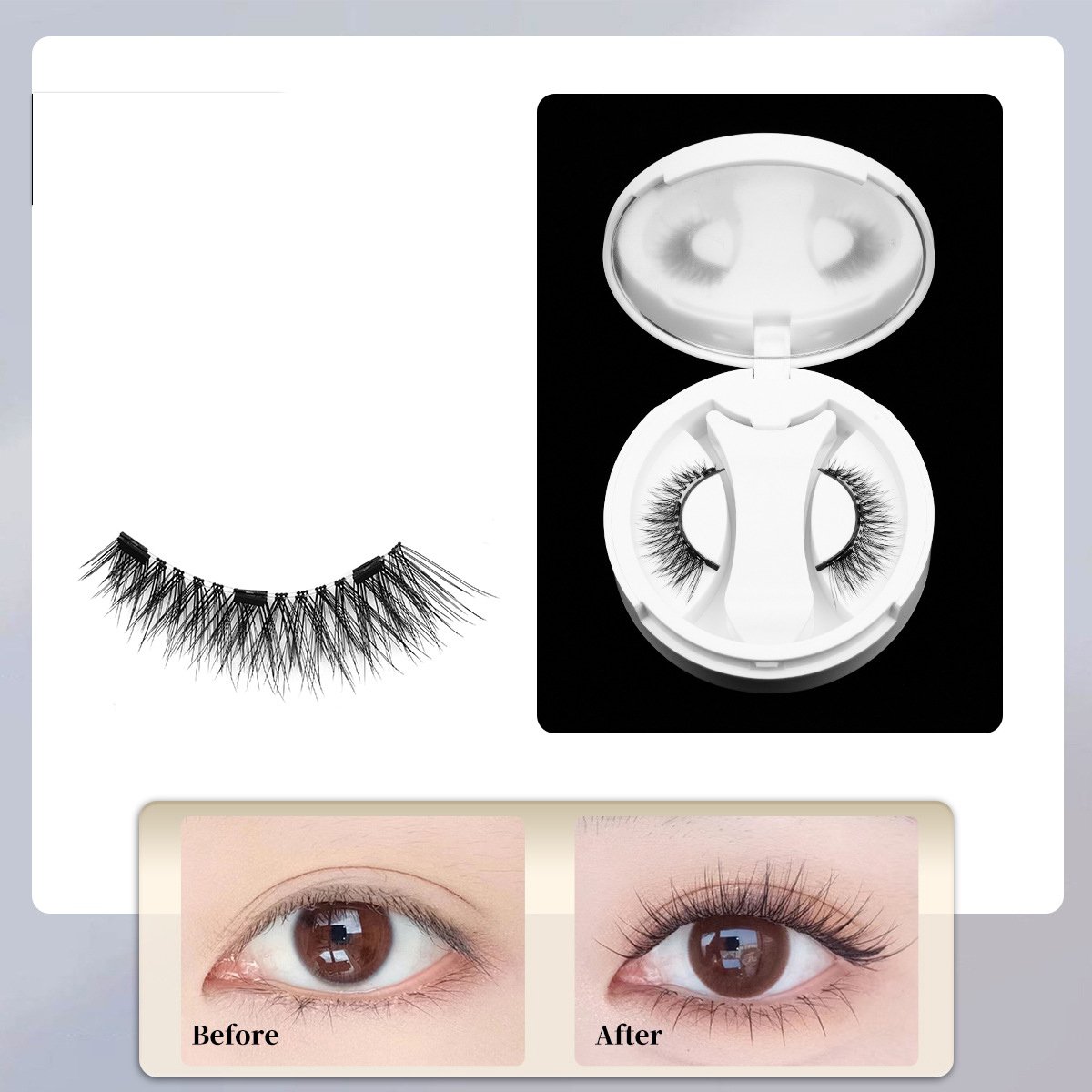 🔥Superdeal! 40% Discount! – Soft Magnetic False Eyelashes – All-in-One Box, Reusable & Easy to Apply