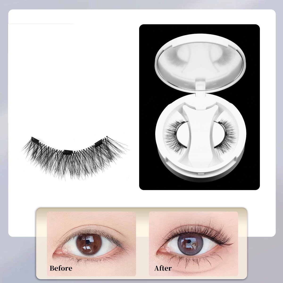 🔥Superdeal! 40% Discount! – Soft Magnetic False Eyelashes – All-in-One Box, Reusable & Easy to Apply