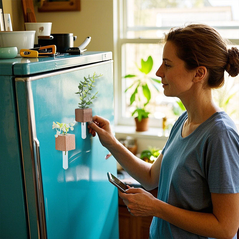 Wooden Flower Arrangement Refrigerator Magnet