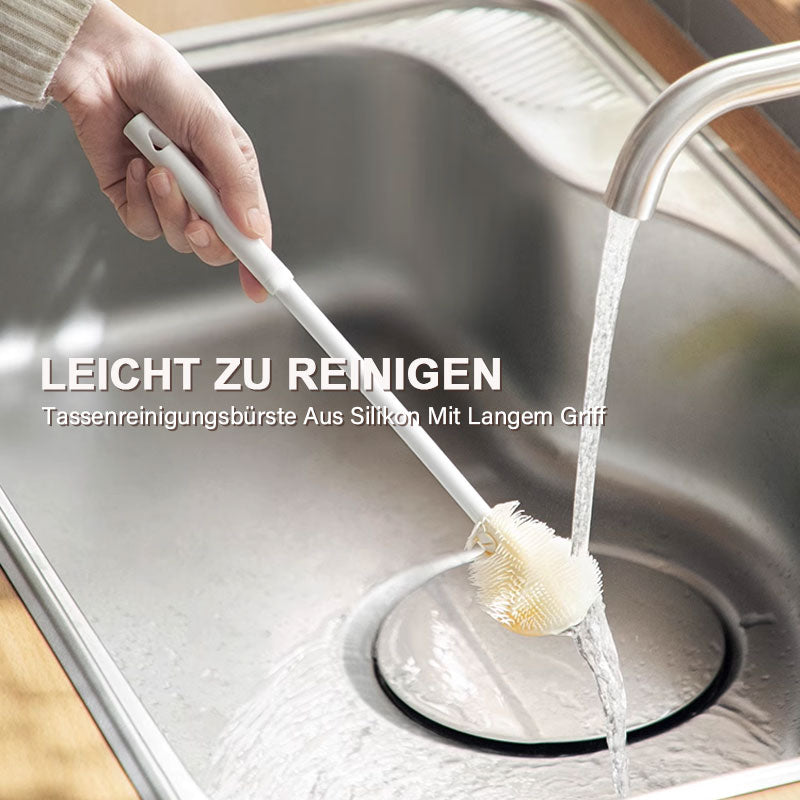 Long handle silicone cup cleaning brush