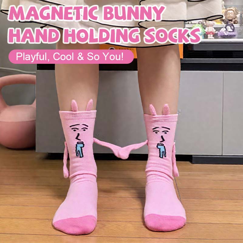 🧲 Magnetic Bunny Hand-Holding Socks – Playful, Cool & So You!