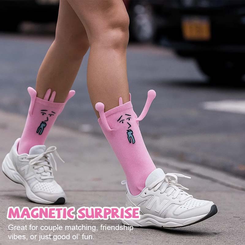 🧲 Magnetic Bunny Hand-Holding Socks – Playful, Cool & So You!