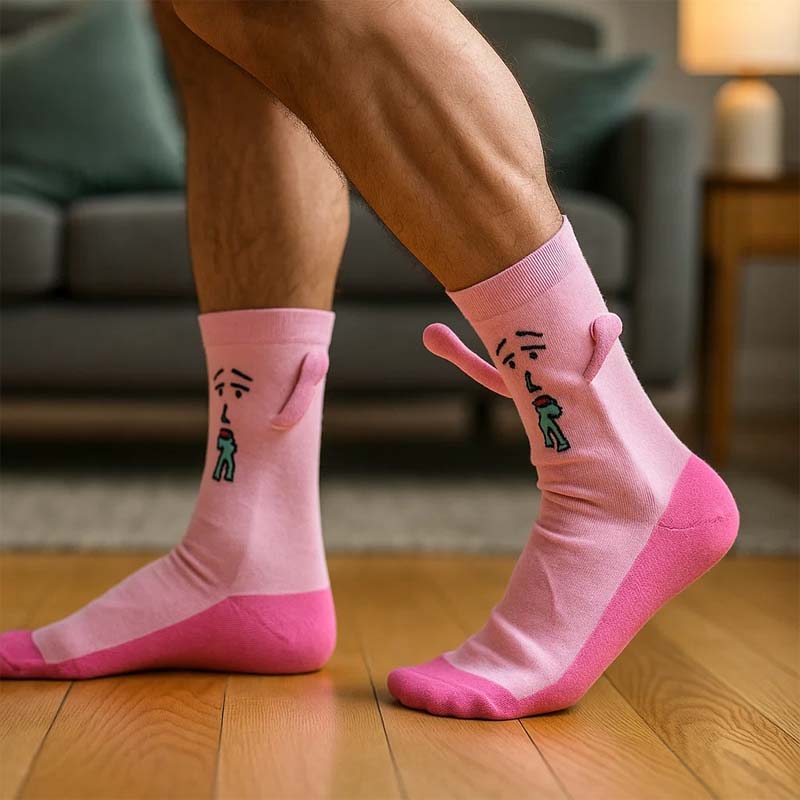 🧲 Magnetic Bunny Hand-Holding Socks – Playful, Cool & So You!
