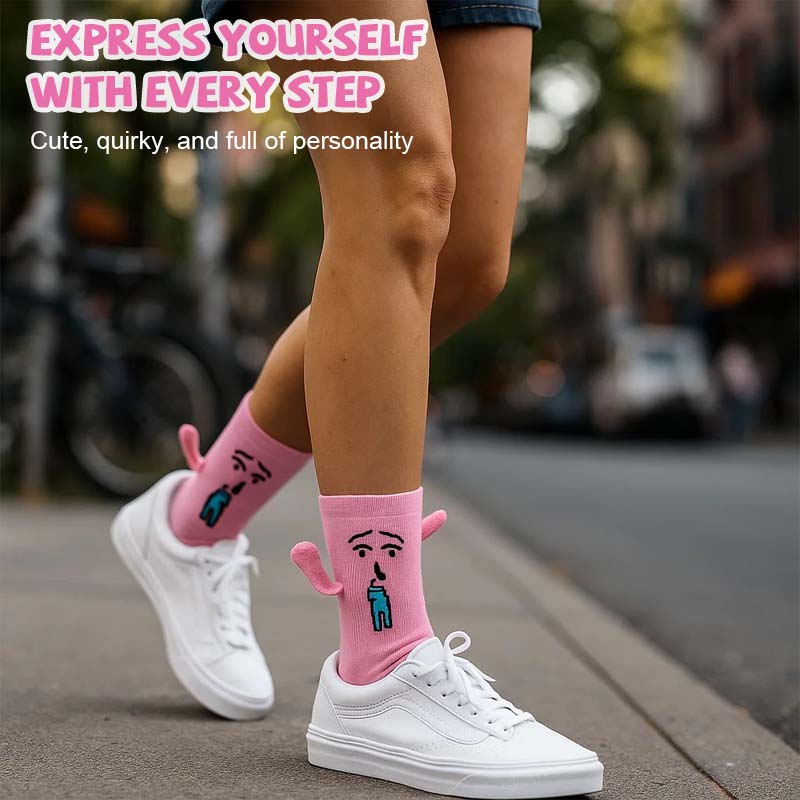 🧲 Magnetic Bunny Hand-Holding Socks – Playful, Cool & So You!